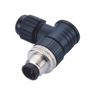 New Design Ip67 Waterproof M12 Male 5p 8p Field Wirable Assembly Right Angled Cable Connector For Agricultural Equipment